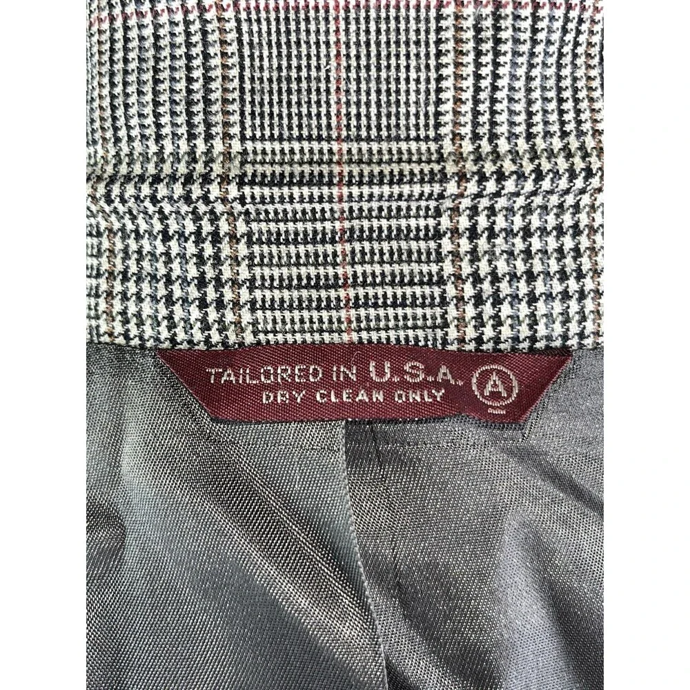 Vintage Bert Pulitzer Blazer Mens 40R Glen Plaid Sport Coat Jacket Made in USA